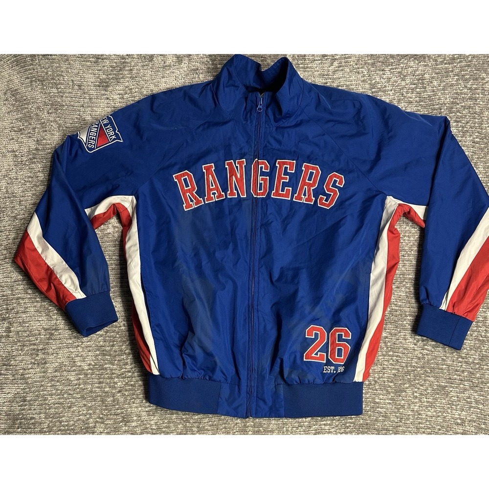 New York Rangers Windbreaker Jacket XL Men's NHL G-III Carl Banks Zip Up Rare